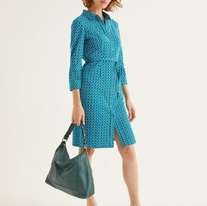 slim fit dress slacks Rosamund Jersey Midi Tea Dress-Paradise Green, Abstract Dot